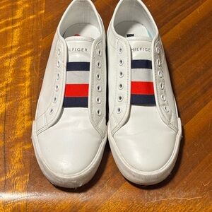 Tommy Hilfiger Women’s White Leather Sneakers Size 8M Style TWLETTY-M